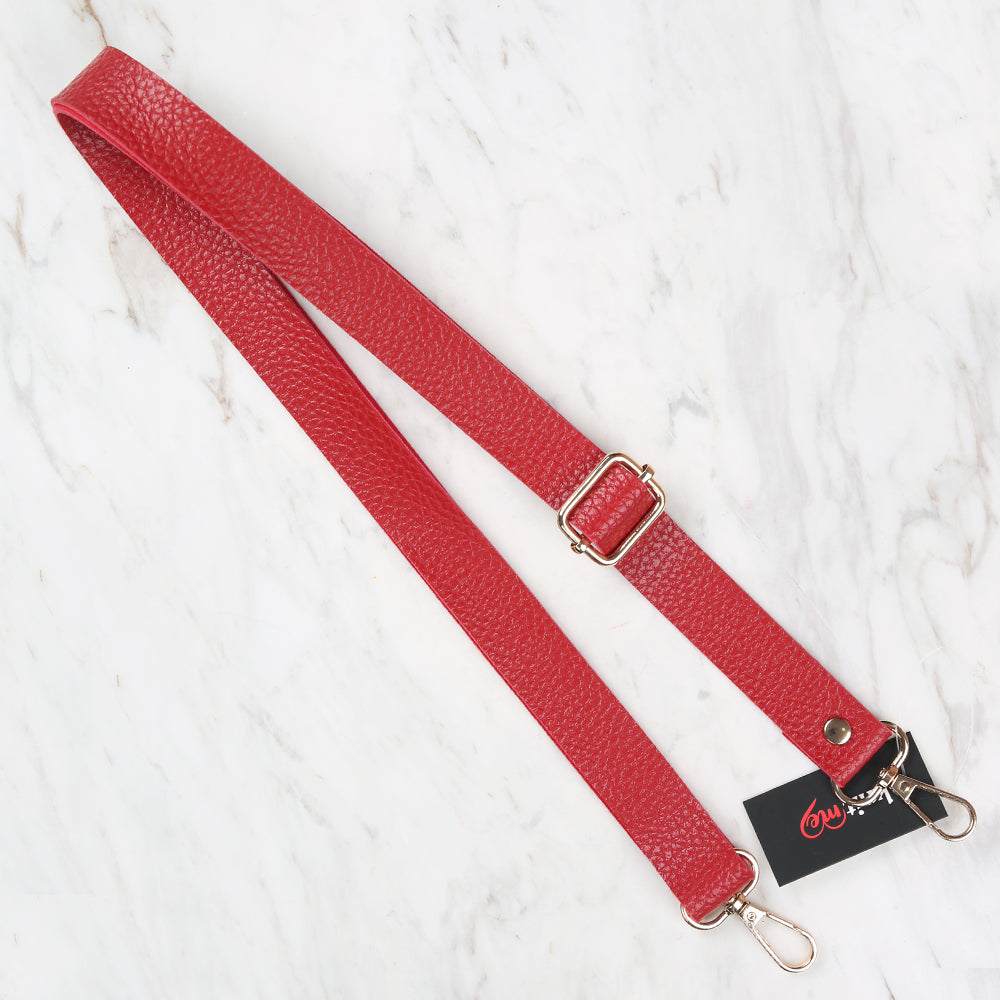 Knitme Sürgü Tokalı Çanta Askısı 130x2,5 cm Kırmızı BA-0003